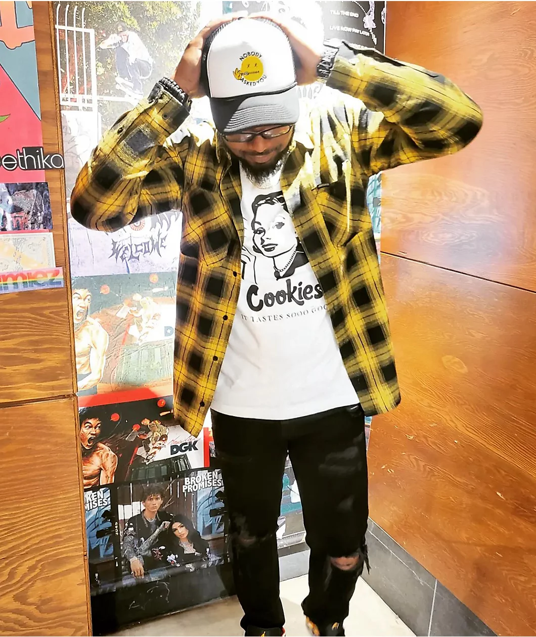 Santa Cruz Dot Black & Ochre Flannel Shirt - Image 4