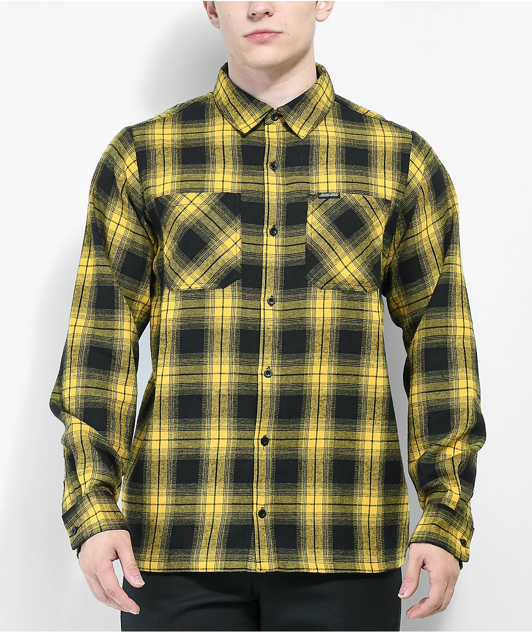 Santa Cruz Dot Black & Ochre Flannel Shirt - Image 2