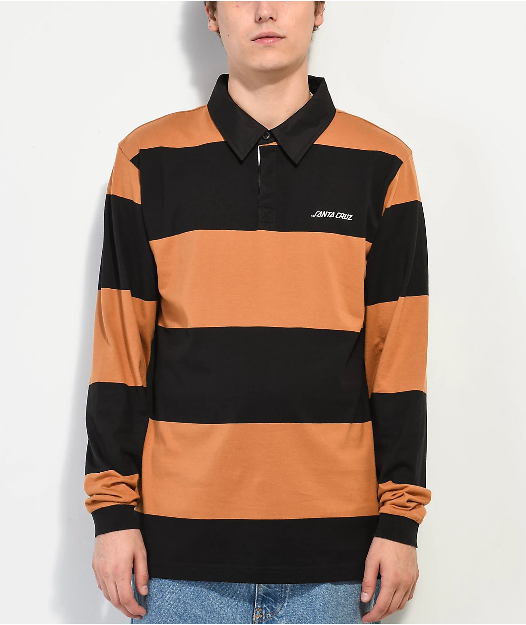Santa Cruz Irwin Black & Sand Long Sleeve Rugby Shirt - Image 2