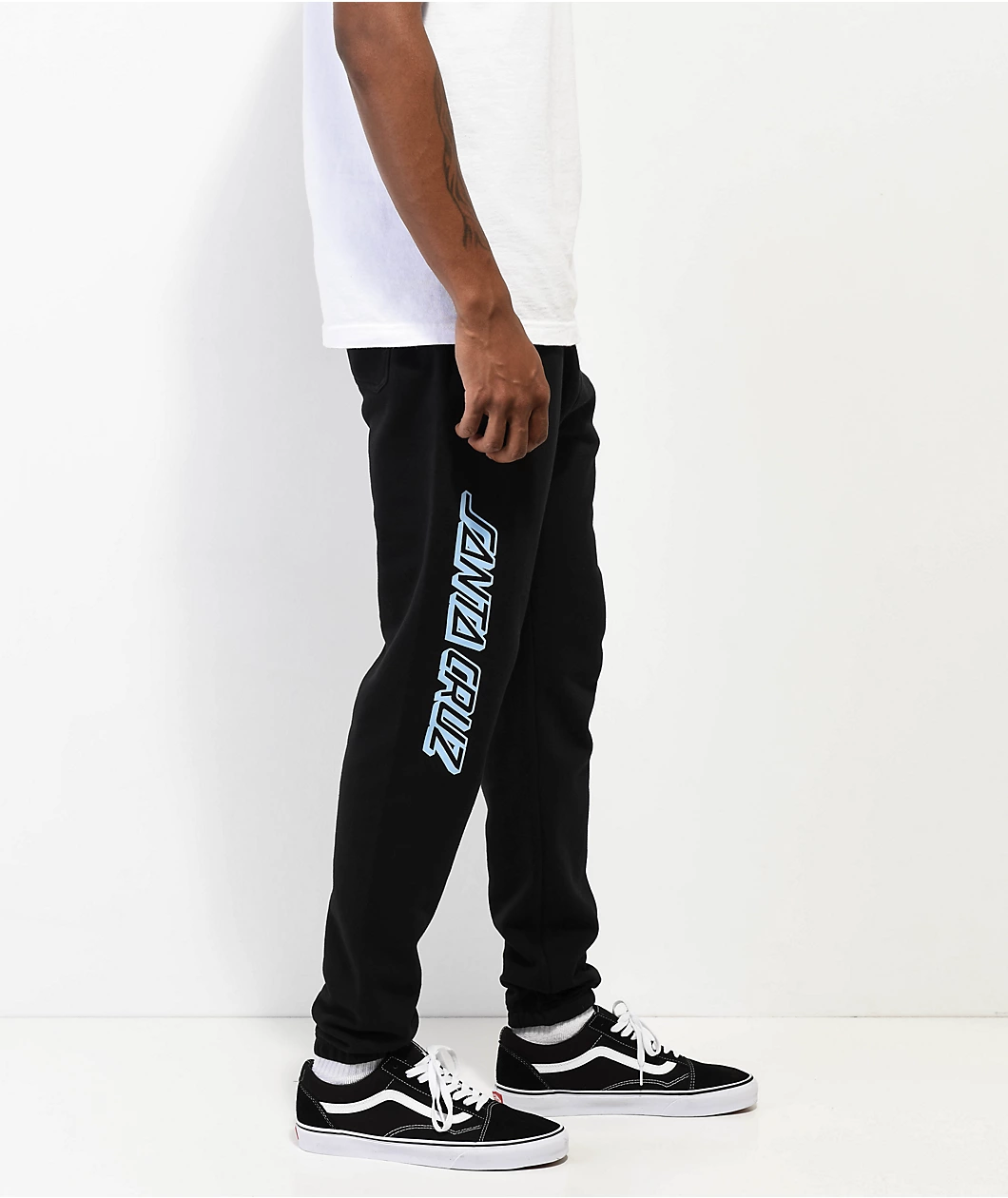 Santa Cruz Outline Stripe Black Sweatpants - Image 3
