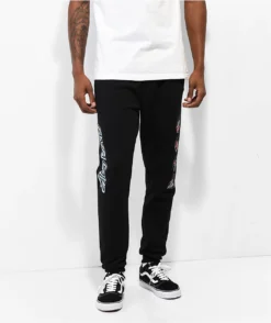 Santa Cruz Outline Stripe Black Sweatpants