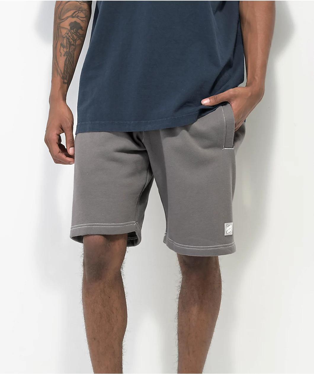 Santa Cruz Travelers Opus Grey Sweat Shorts - Image 2