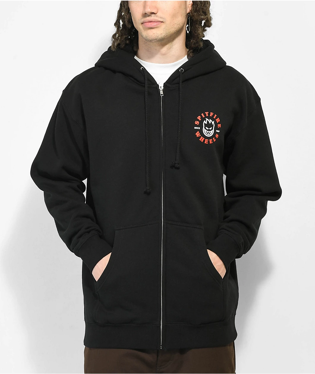 Spitfire Bighead Black Zip Hoodie - Image 2