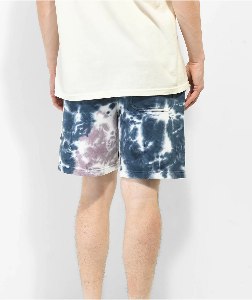 Vans Blue & Purple Tie Dye Fleece Sweat Shorts - Image 2