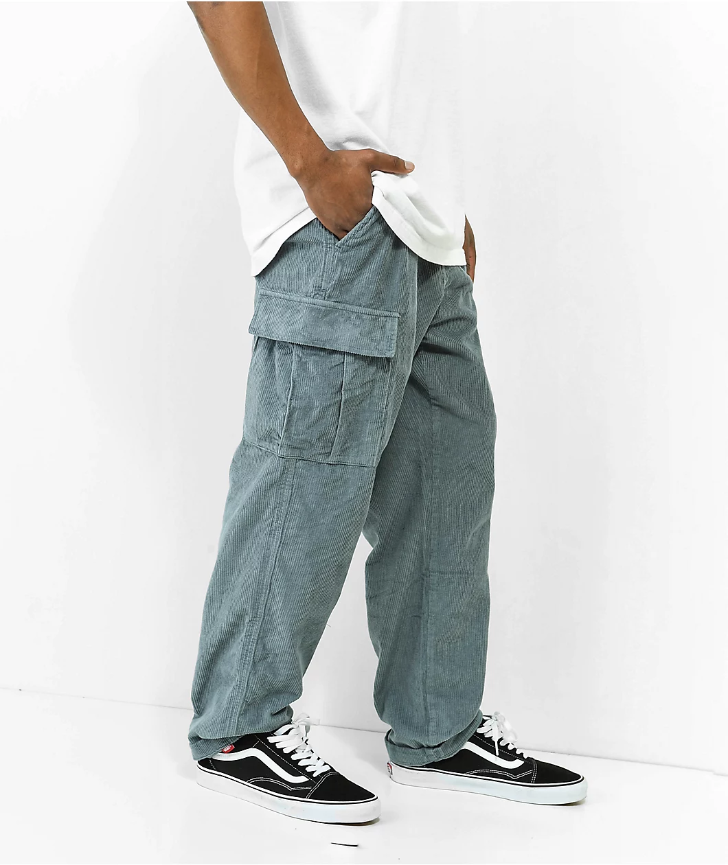 Vans Loose Cargo Stormy Grey Corduroy Pants - Image 3