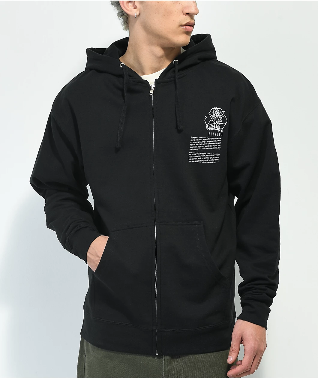 Vitriol Machines Black Zip Hoodie - Image 2