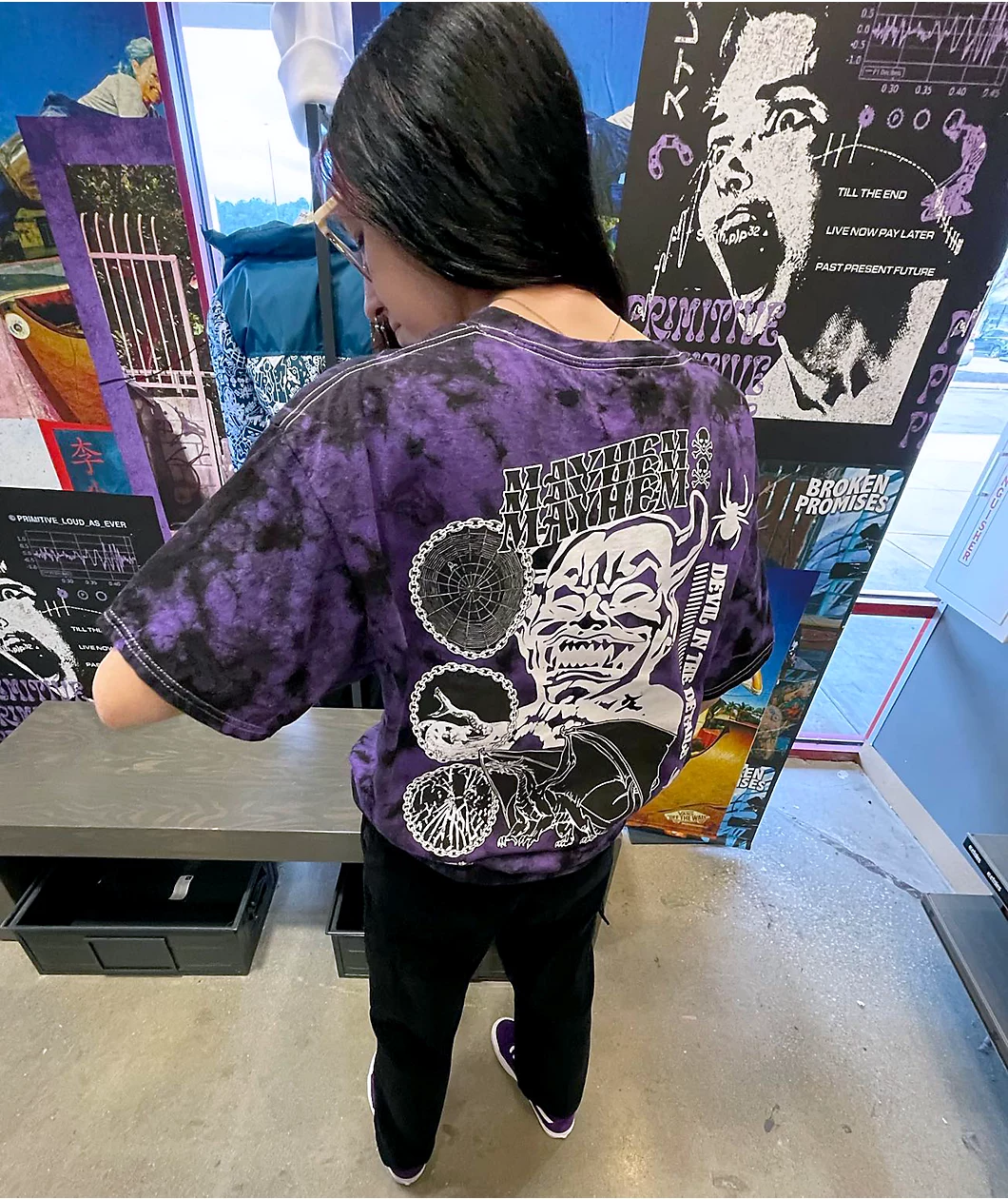 Vitriol Mayhem Black & Purple Tie Dye T-Shirt - Image 4