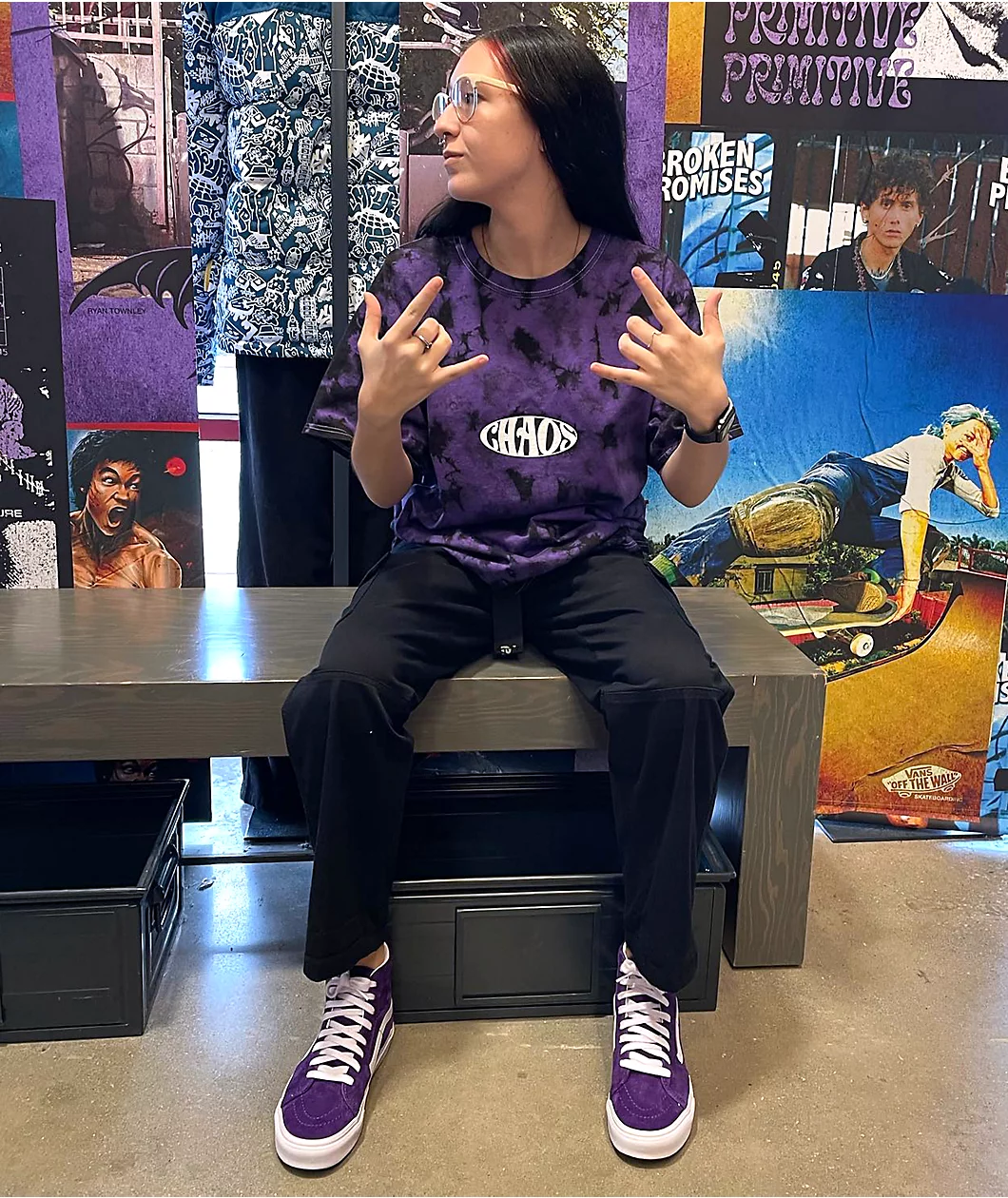 Vitriol Mayhem Black & Purple Tie Dye T-Shirt - Image 5