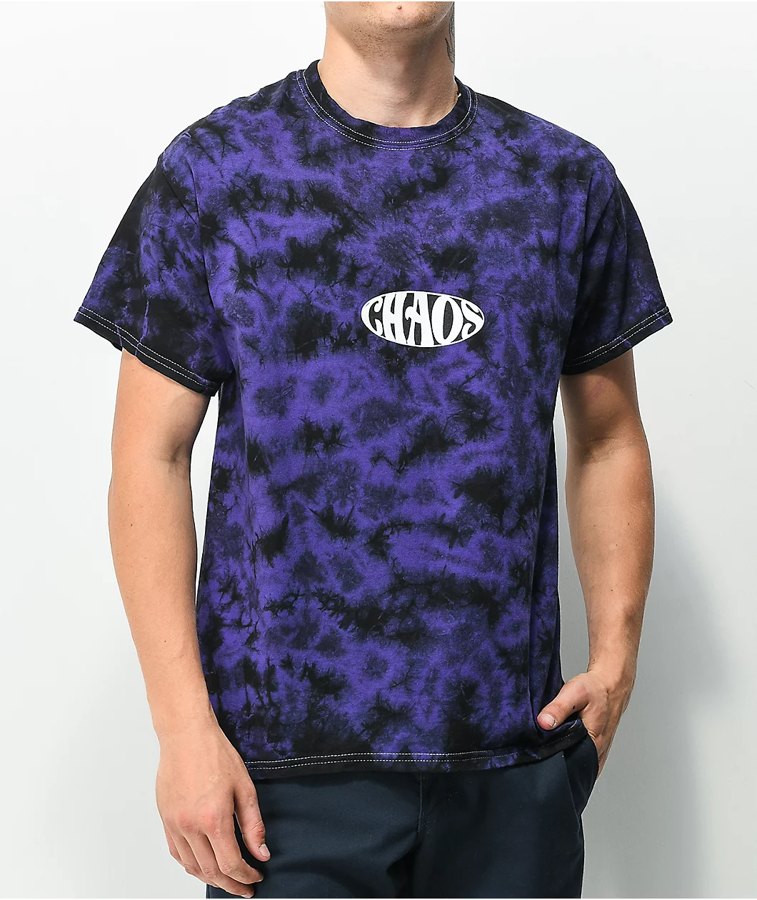 Vitriol Mayhem Black & Purple Tie Dye T-Shirt - Image 2