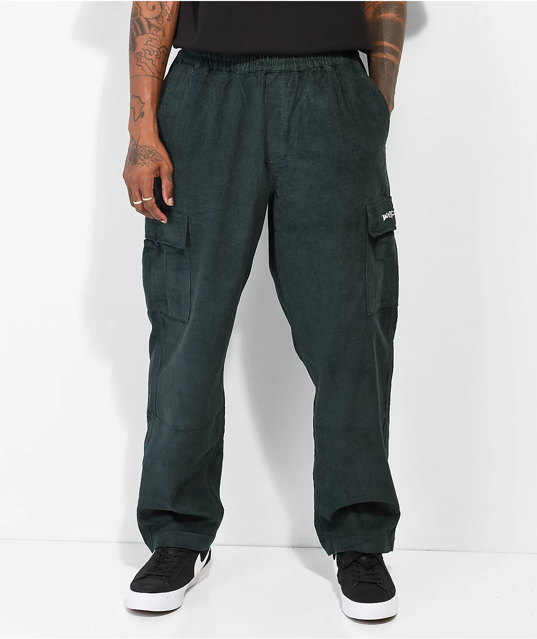 Welcome Chamber Green Corduroy Elastic Waist Pants - Image 6