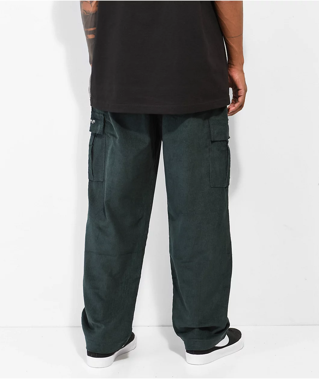 Welcome Chamber Green Corduroy Elastic Waist Pants - Image 2