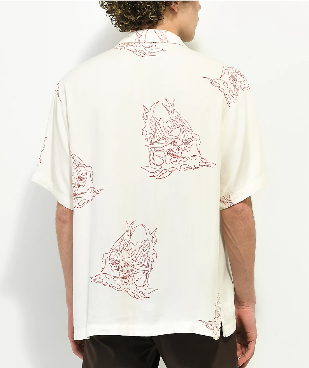 Welcome Rayder Camp White Short Sleeve Button Up Shirt - Image 2