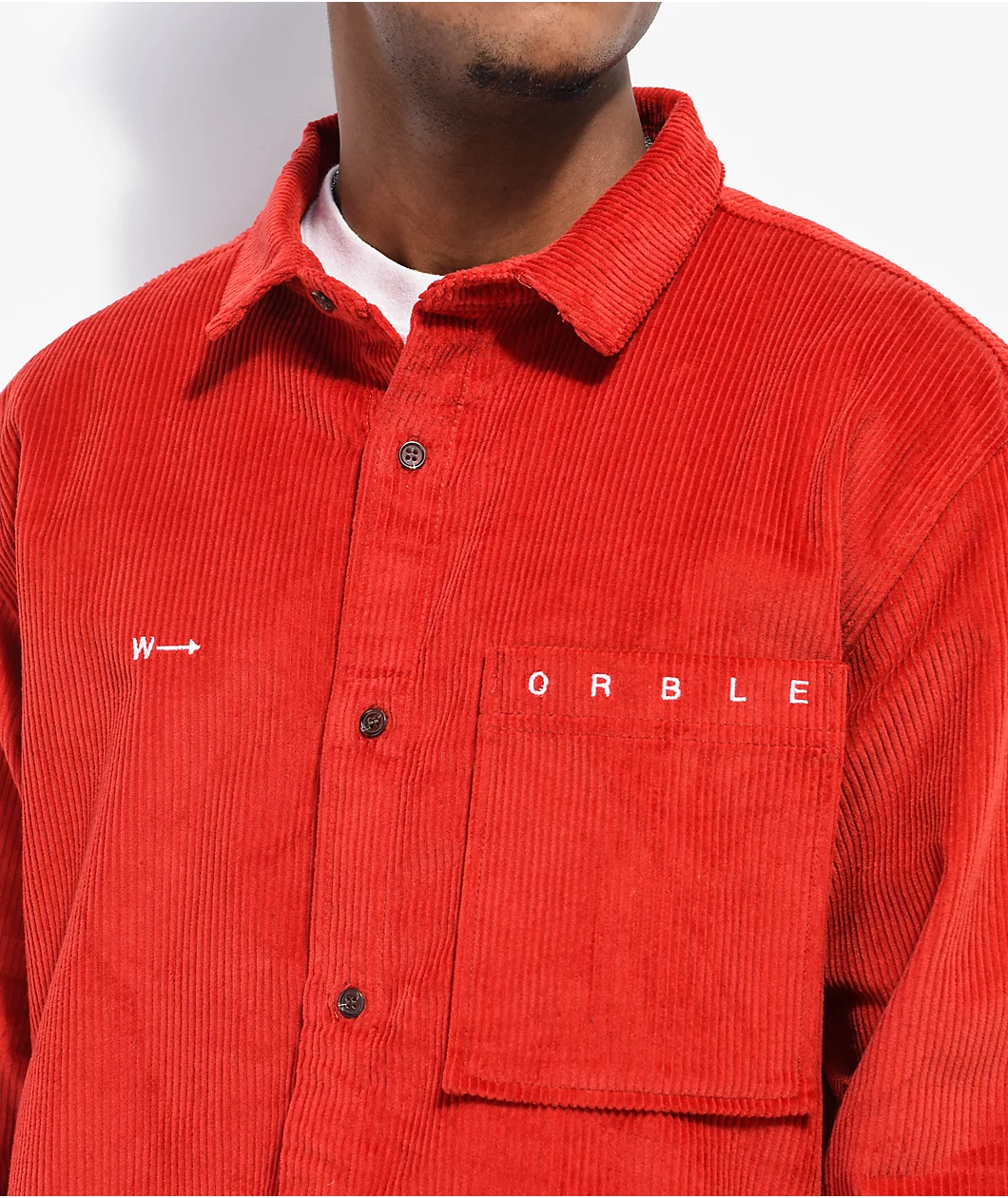 Worble Red Corduroy Long Sleeve Shirt - Image 4