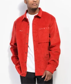 Worble Red Corduroy Long Sleeve Shirt