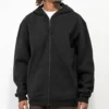 Zine Black Zip Hoodie