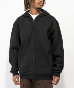 Zine Black Zip Hoodie